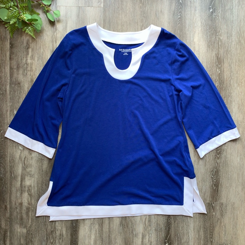 Soft Surroundings Tunic Blouse Quarter-Sleeve